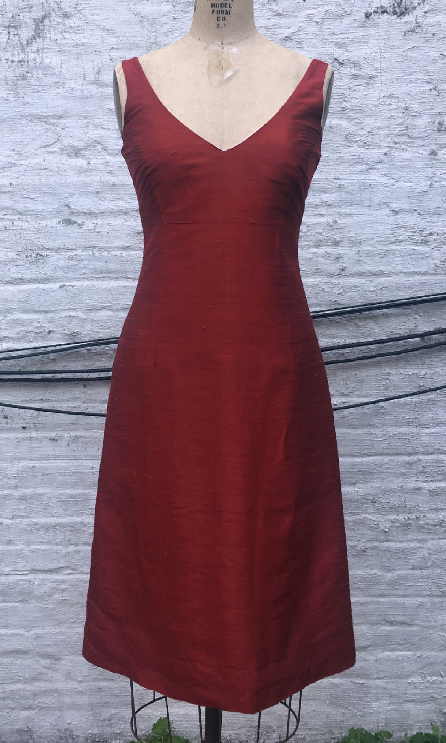 Ruby Red Classic V-neck A-line Cocktail ...